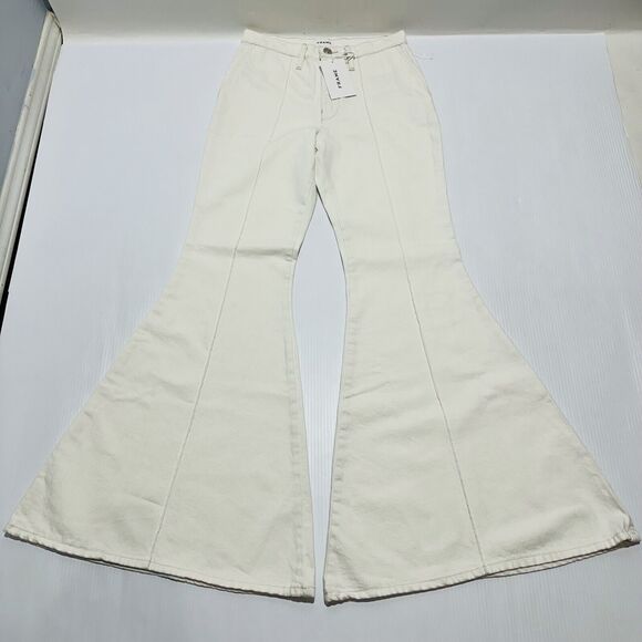 FRAME The Extreme Trouser Women's 26 Natural Clean Denim Flare Leg Jeans NWT - Picture 3 of 11
